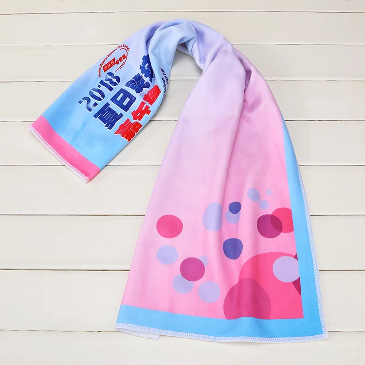 Hot selling suede microfiber custom printed custom slogan towel