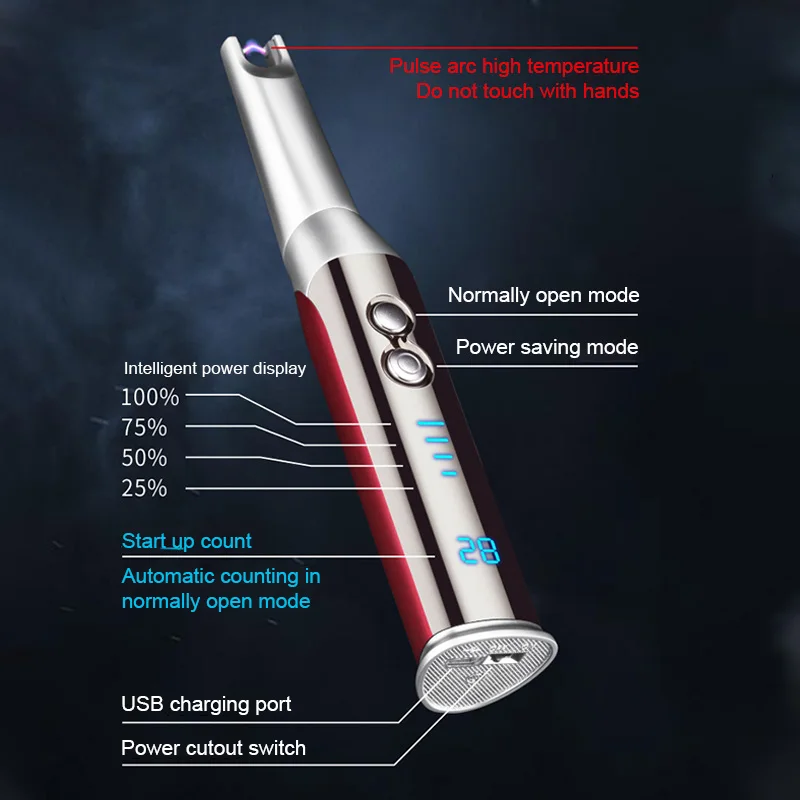 Wholesale high quality exquisite long handle lighter cigarette electric lighter usb lighters