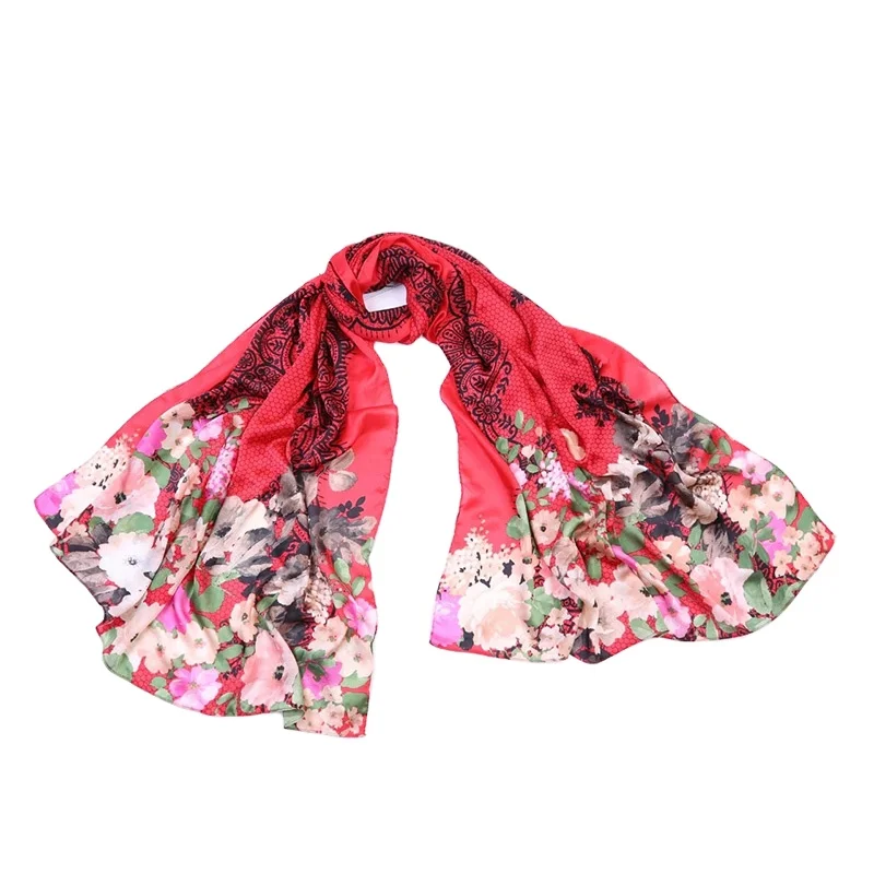 Оптовая продажа 2022, Лидер продаж, модные женские фирменные легкие атласные шелковые шарфы с принтом в европейском и американском стиле