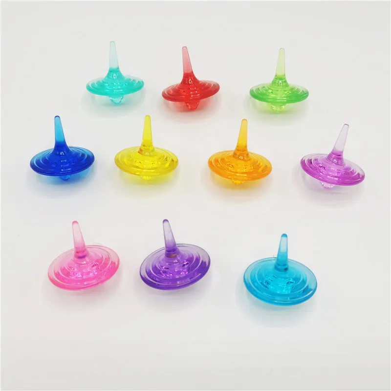 Classic Mini plastic Hand Turn Rotating Gyro Gyroscope tops toy for children kids