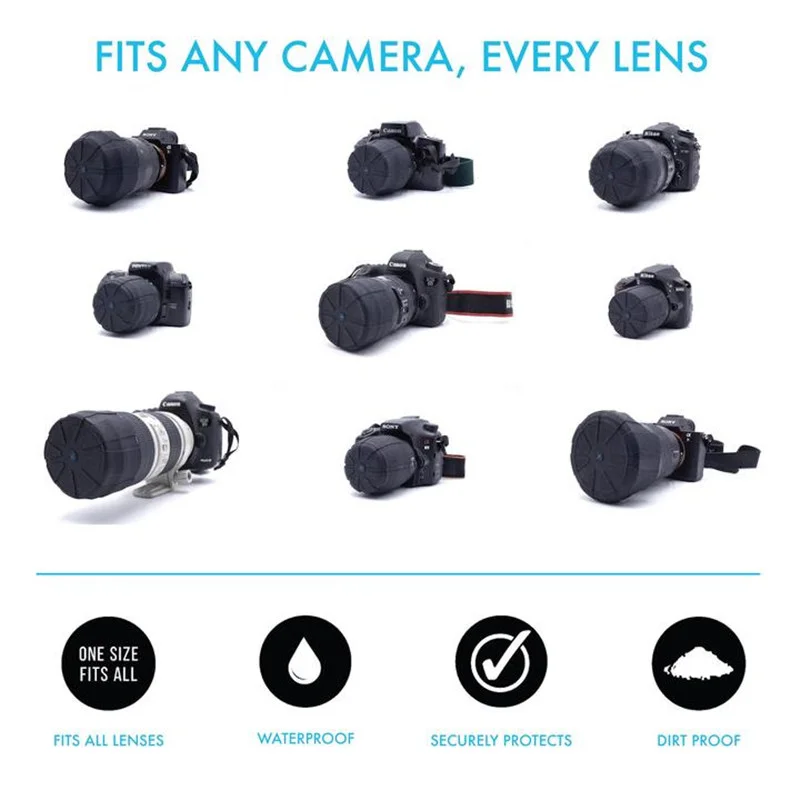 Sindax Universal LensCap for DSLR Camera lens Waterproof Protection Camera Lens Cover for Canon Nikon Sony Olypums Fuji Lumix