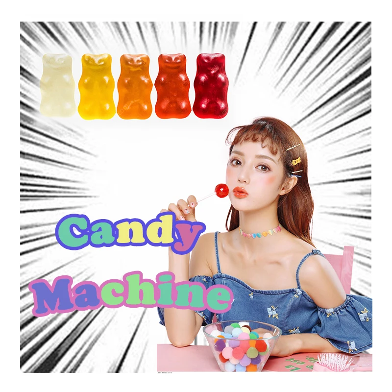 Pectin Gelatin Agar gummy bear functional.sugar free candy.machine candy rainbow