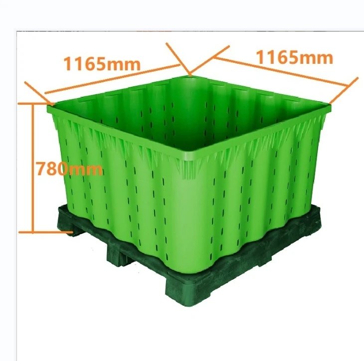 1165*1165*780mmchina HDPE Large plastic pallet box pallet crate fruit Bulk Folding Crate