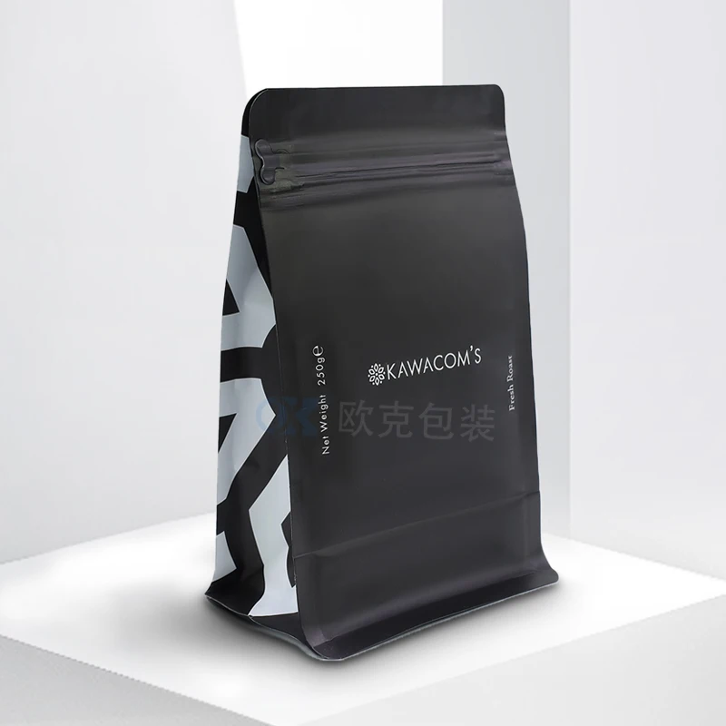 Wholesale Custom 100% Recyclable aluminum foil Bags Rough Matte Finish Flat Bottom with Ribbon Compostable for Coffee Beans