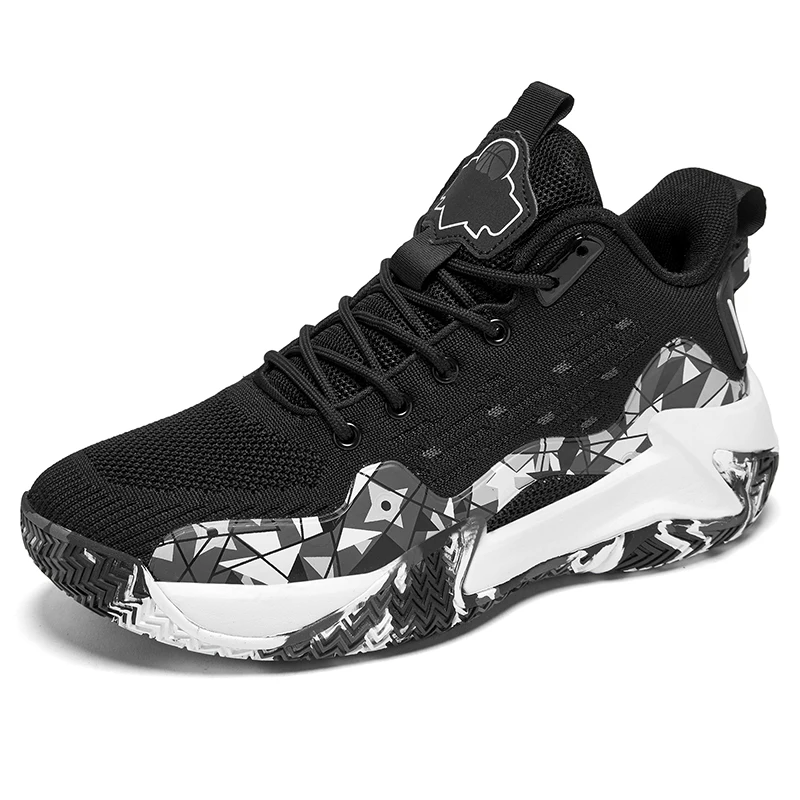 Custom Logo Flying Knit Breathable Topgrade Basketball Shoes for Men Platform Style with Waterproof & Soft Features PU Insole