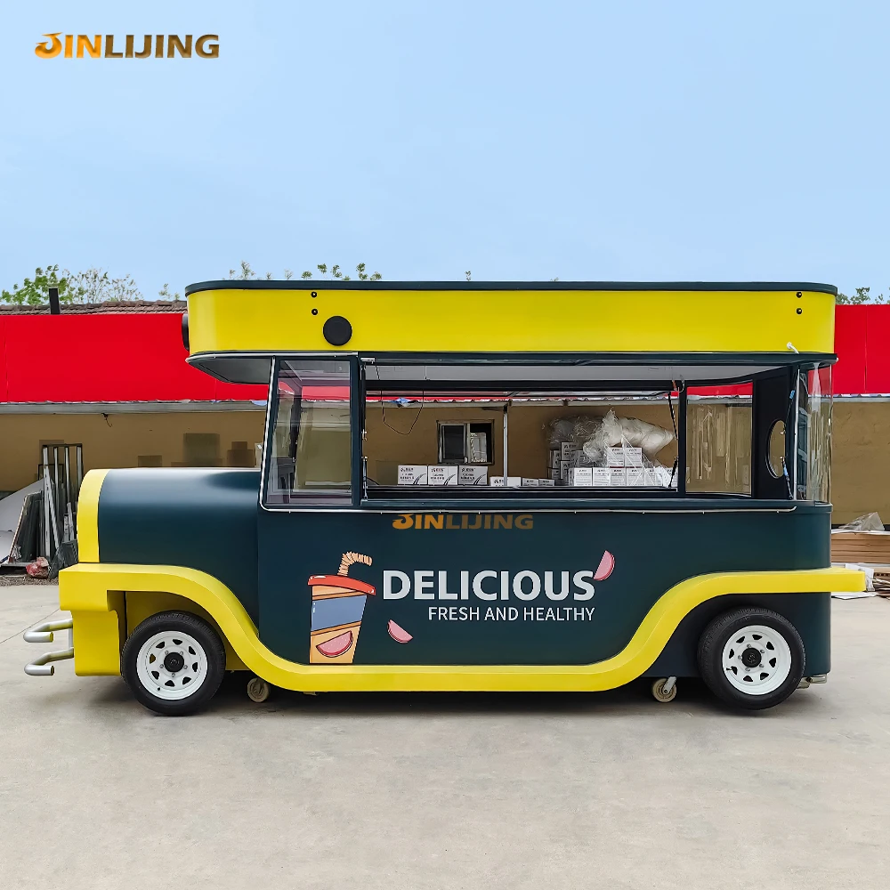 JINLIJING новая Большая тележка для пиццы мобильный автобус грузовики с едой прицеп полностью оборудованная кухня