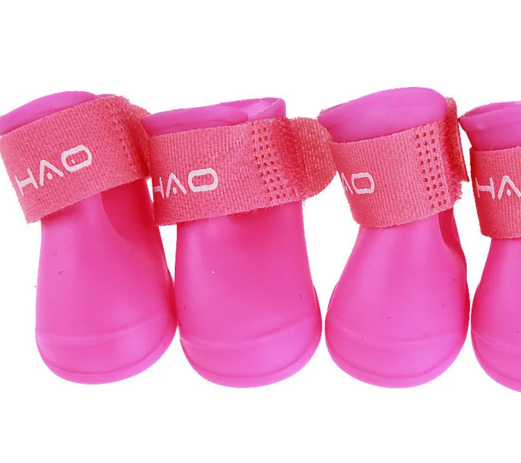 Outdoor Dog Boots Waterproof Adjustable Silicone Shoes Adjustable Strap Non-Slip Shoe for Rain Paw Protector for Hiking