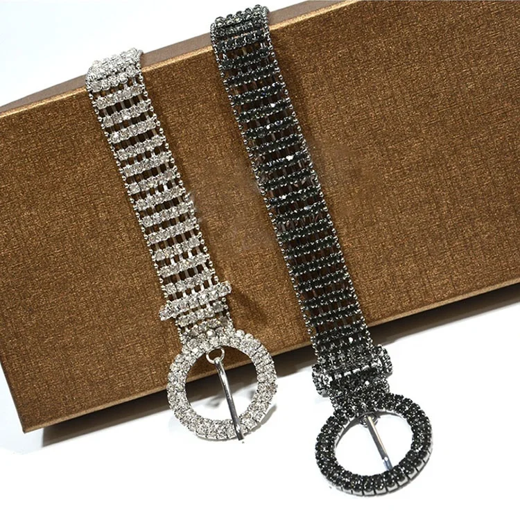 
Fashion Gold Ladies Sexy Wide Womens Chain Belts With Rhinestone 