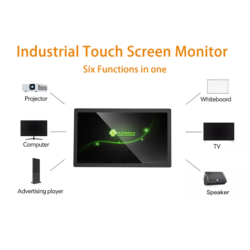 23.6 Inch VESA Bracket Mount IP65 Waterproof Touch Monitor 10 Point Capacitive Touch USB Touch 1920*1080
