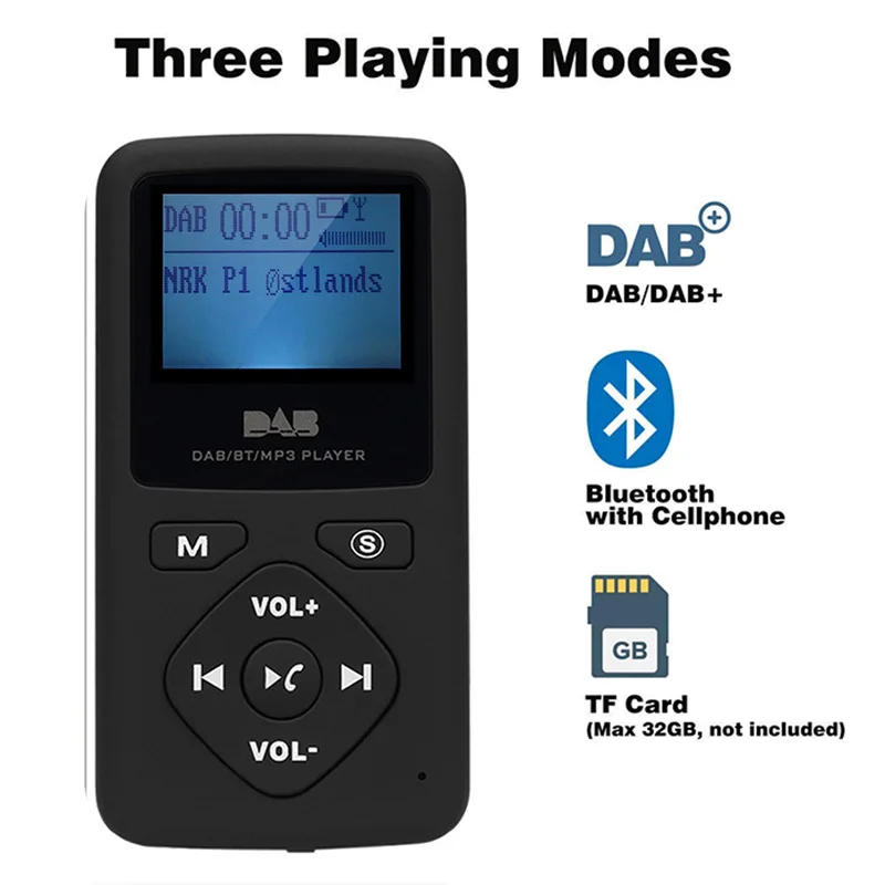  DAB-P7 Перезаряжаемый USB мини карманный DAB радио с FM и