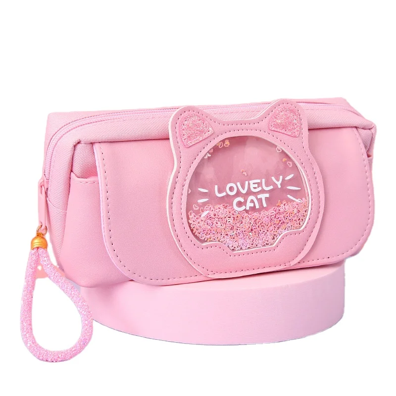 Прямая Продажа с фабрики школьные канцелярские принадлежности вместительный трехслойный пенал на молнии для девочек