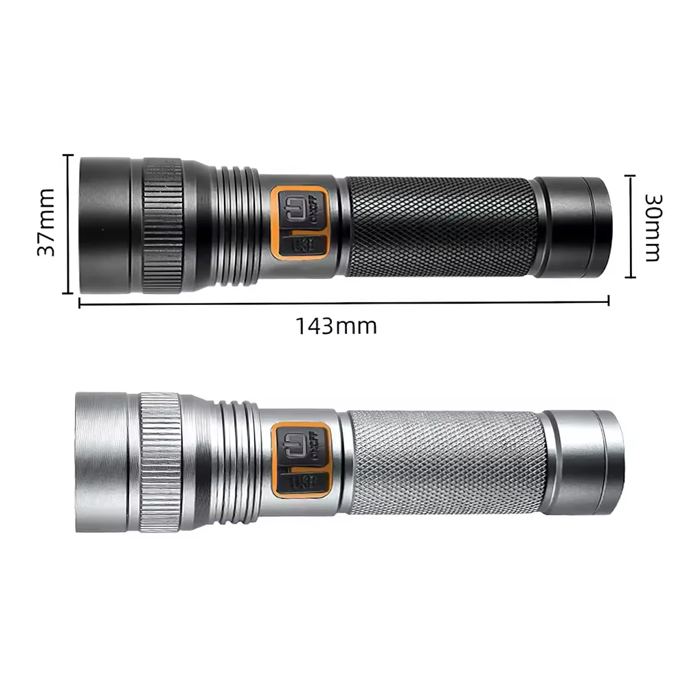 Factory Hot Telescopic Zoom Usb Rechargeable Built-In Battery Aluminum Alloy Body White Led Torches Lights Tactical Flashlights