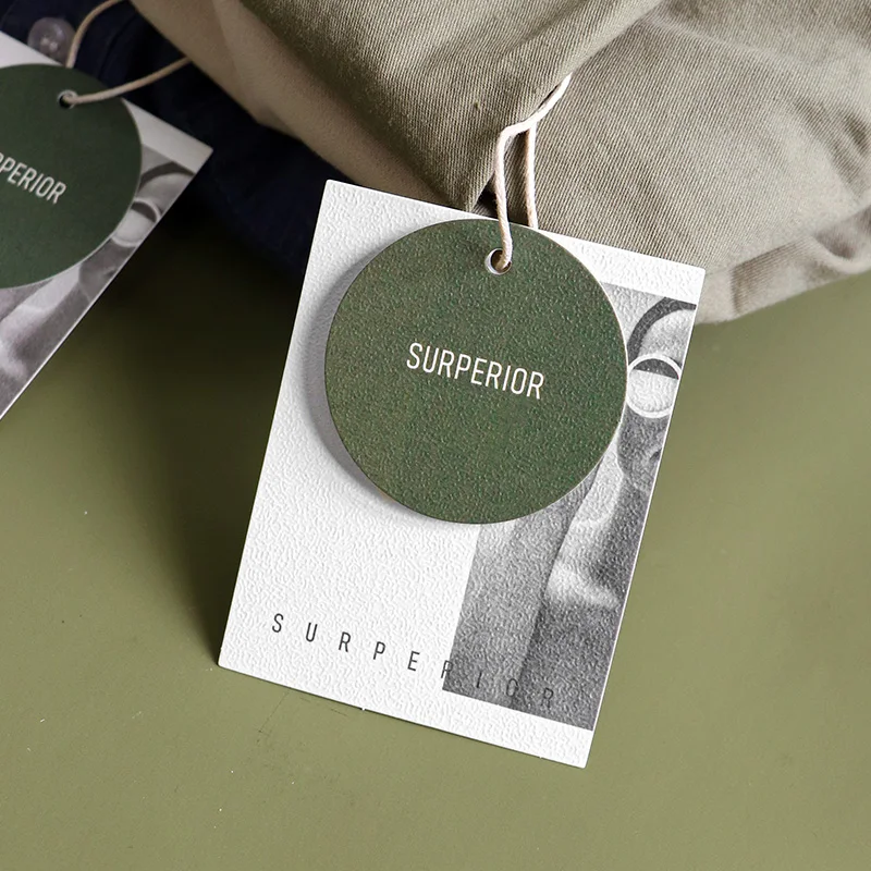 Hang Tag Custom Logo Embossed Die Cut Cardboard Paper Clothing Tags For Garment