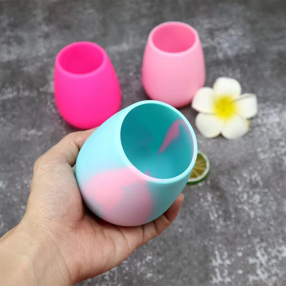 New BPA Free Food Grade Material Red Drinking Party Maker Silica Gel Rubber Glasses Cup Silicone Wine Glass