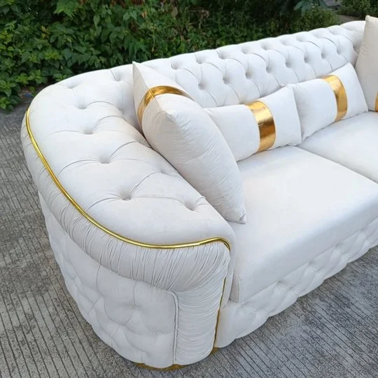 PZCN HOME modern design furniture brown fabric velvet sectional upholstery couch living room sofas for home use