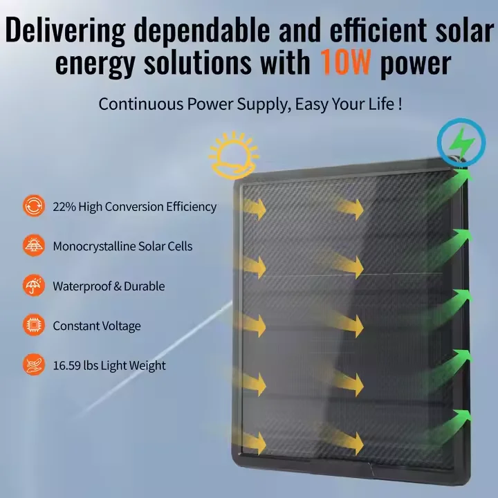 Factory Customized 10W Solar Charging Panel USB/6V/9V/12V Output Built In Battery 18650 25000mAh rechargeable For Trail camera