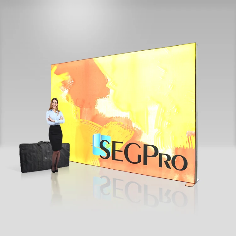 120mm Advertising Lightbox Backlit Back Wall Led Light Box Displays Mobile Exhibition Stand LED roll up