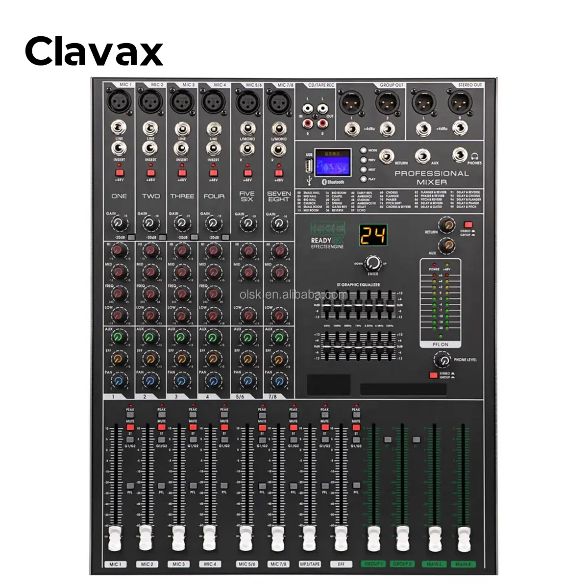 Clavax MR-9300 MR 9300 профессиональный аудио микшер консоль DJ плеер независимый Phantom Power 8 каналов USB Blue tooth