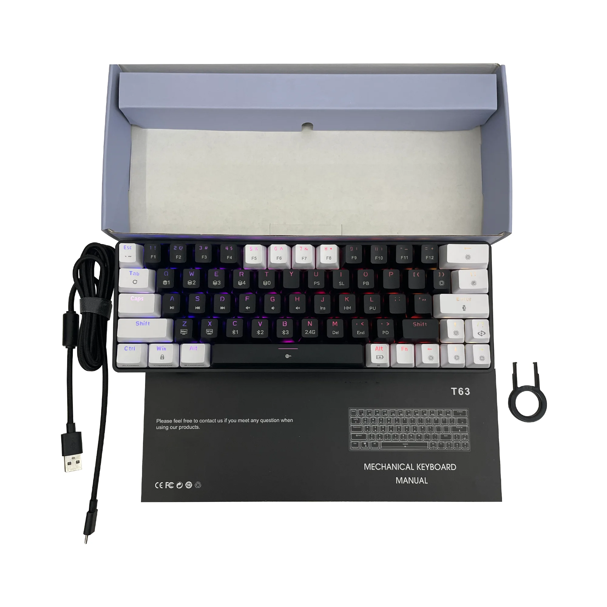 Mini Keyboard Light Gateron Switch Rgb Wireless Laptop Keyboard For Pc Mechanical Gaming Keyboard