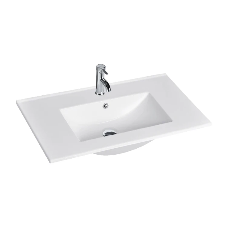 Hot sales rectangle thin edge porcelain bathroom vessel vanity top sink wash basin