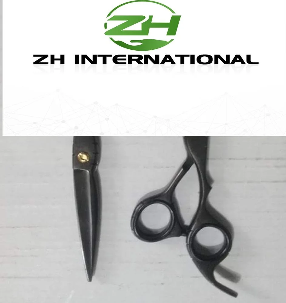 Custom Different Kinds Types Professional Salon BLACK Colorful Long Round Corner Tip Handles Curved Blade Hair Scissors