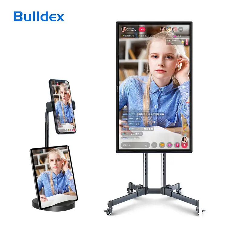 Bulldex Tiktok Facebook Ins Digital Radio Studio Broadcasting Live Streaming Equipment 32inch 43inch 50inch 55inch