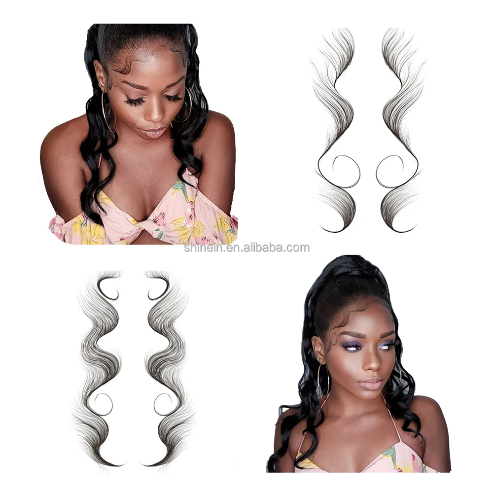 New Sale Ladies Hairstyling Sticker Makeup Curly Temporary Tattoo Baby Hair Edge Stickers
