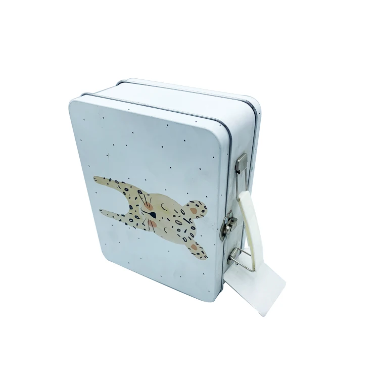 Lunch Tin Box Custom Vintage Tin Lunch Box, Sublimation Metal Customized 4 Color Offset Printing Gift & Craft Existing Sample YJ