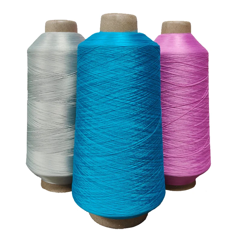 Wholesale Sportswear fabric Interlock High Stretch Nylon Yarn Elastic Sewing Thread For 4 Needle 6 Thread Sewing Machine