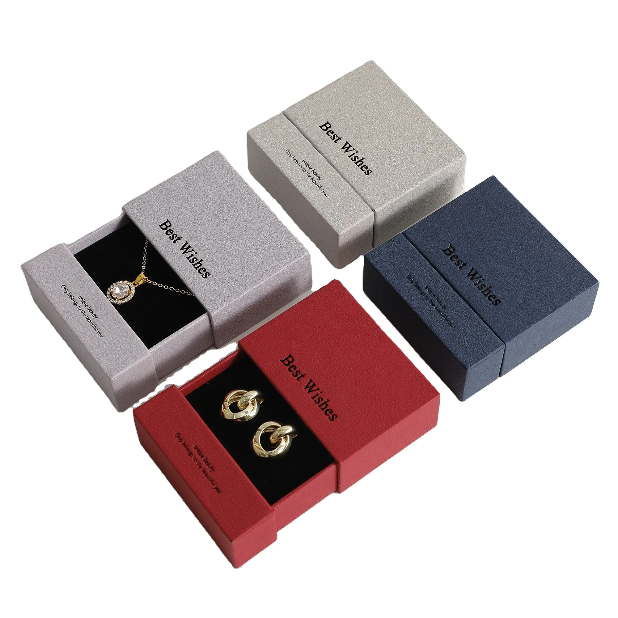 custom logo jewelry packaging boxes 9*9cm Luxury packing for jewellery necklace bracelet rings drawer paper jewelry box