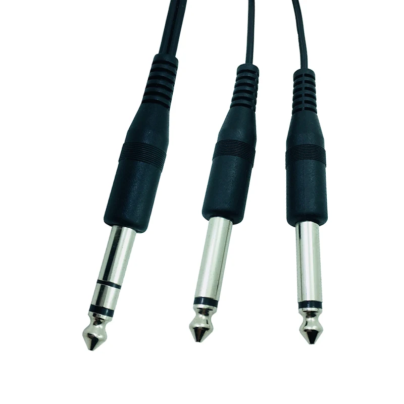 TRS 6.35 stereo to 2*6.35 mono microphone cable connector ofc guitar cable audio jack cable
