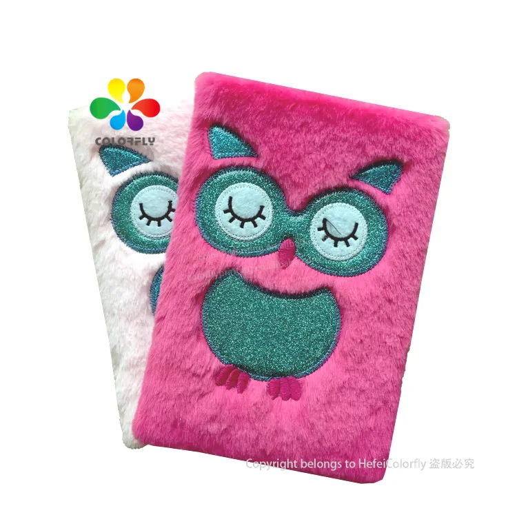 Promotional Children Girl Birthday Gift Set Beautiful Cute Plush Cover Unicorn School Hardcover Notebook