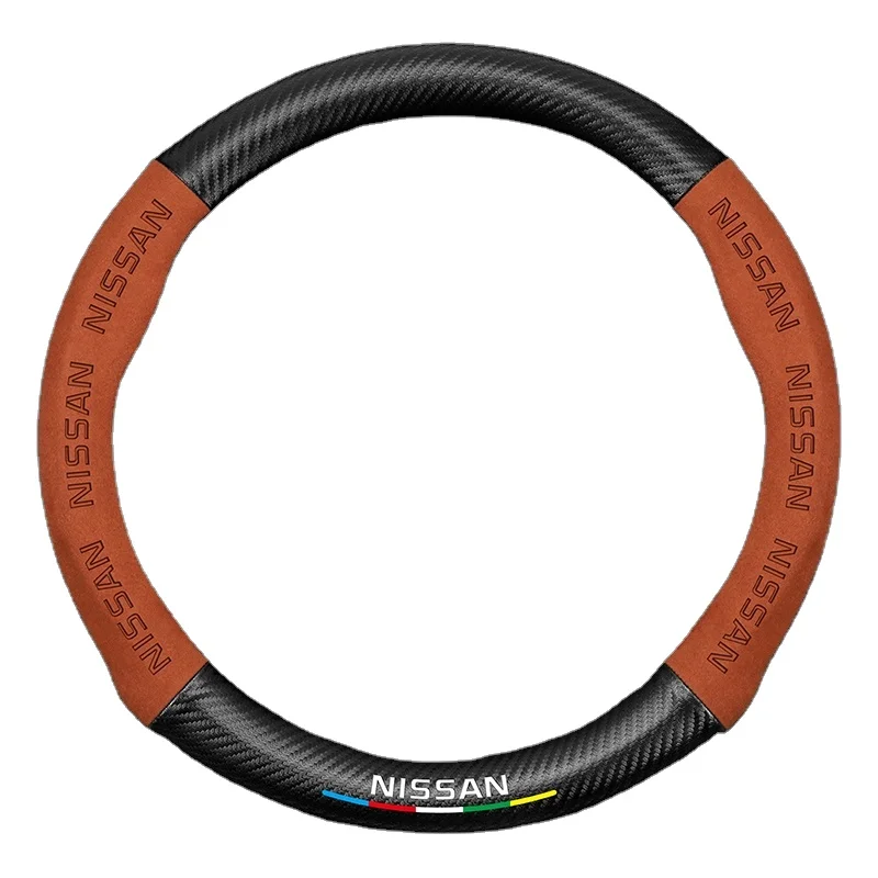 Fur Car Steering Wheel Cover On The Steering Wheel 38 cm Universal Auto Steering Wheel Cover Carbon fiber Case