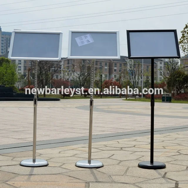 A3/A4 Black aluminum floor display sign stand for menu in restaurant or guide sign in shopping mall