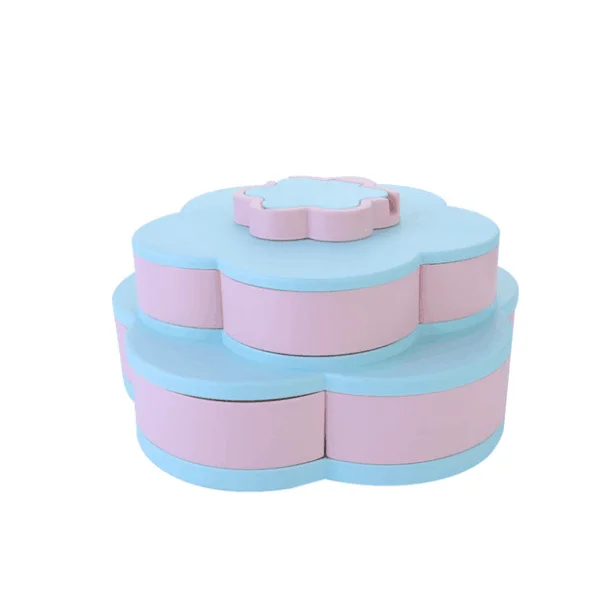 Creative Flower Candy Box Plum Blossom Rotating Fruit Bowl with Mobile Phone Holder Dried Fruit Box