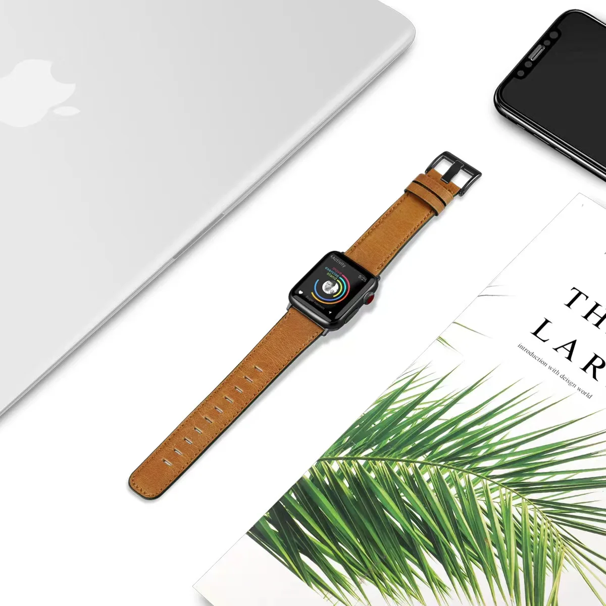 Ladies Vintage High Quality Brown Genuine Wrist Leather Watch Band Leather Strap For Apple Watch 38 45 49mm for iwatch SE 8 7 6