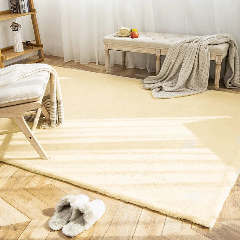 China Factory Popular Hot Selling Soft YarnCustomized Size Color  Faux Rabbit Fur Carpet Rug for Living room