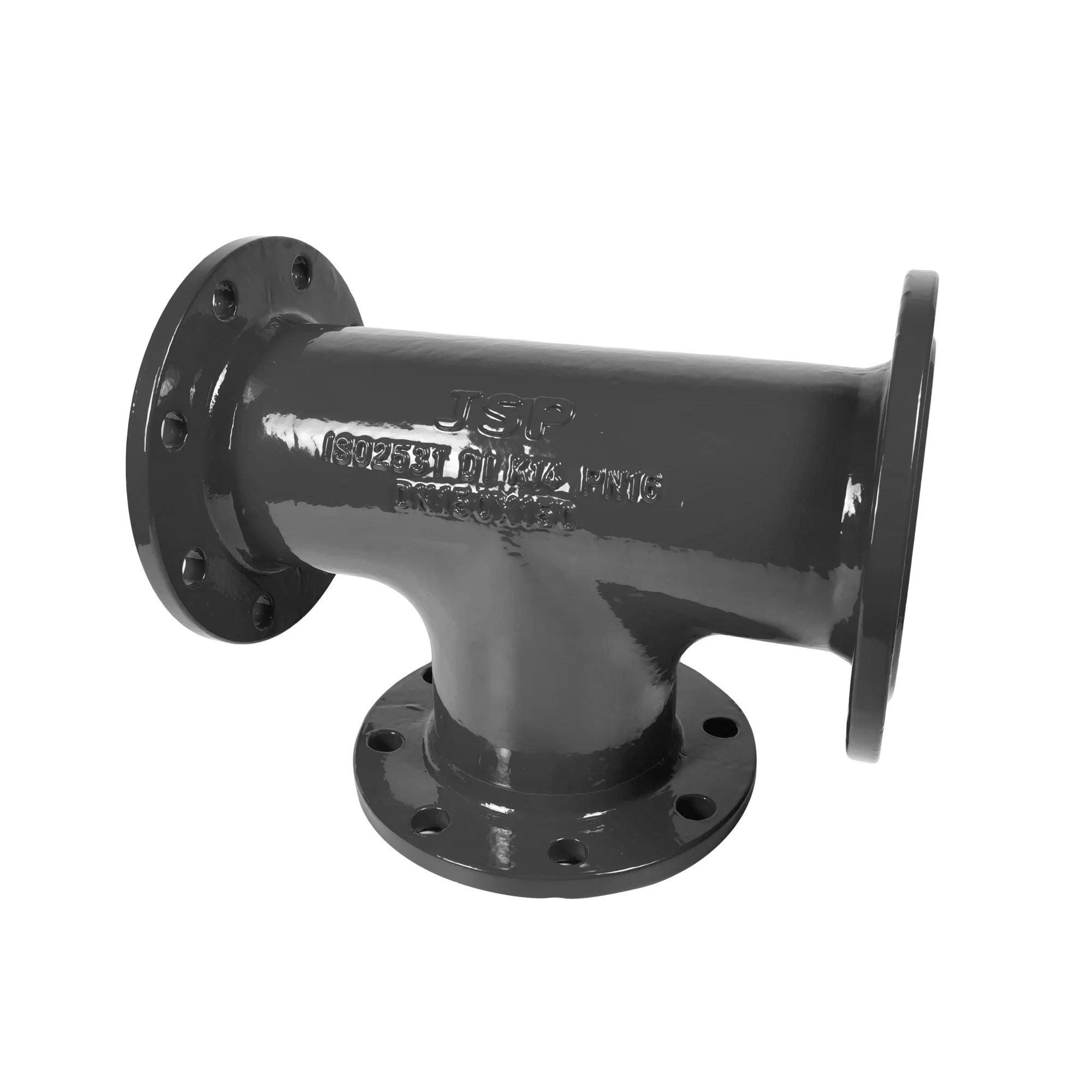 JSP Waterworks Treatment Pipe Products  ISO 2531 EN545 EN598  Ductile Iron Pipe Fitting DCI ALL Flange Equal Tee Connect Flange