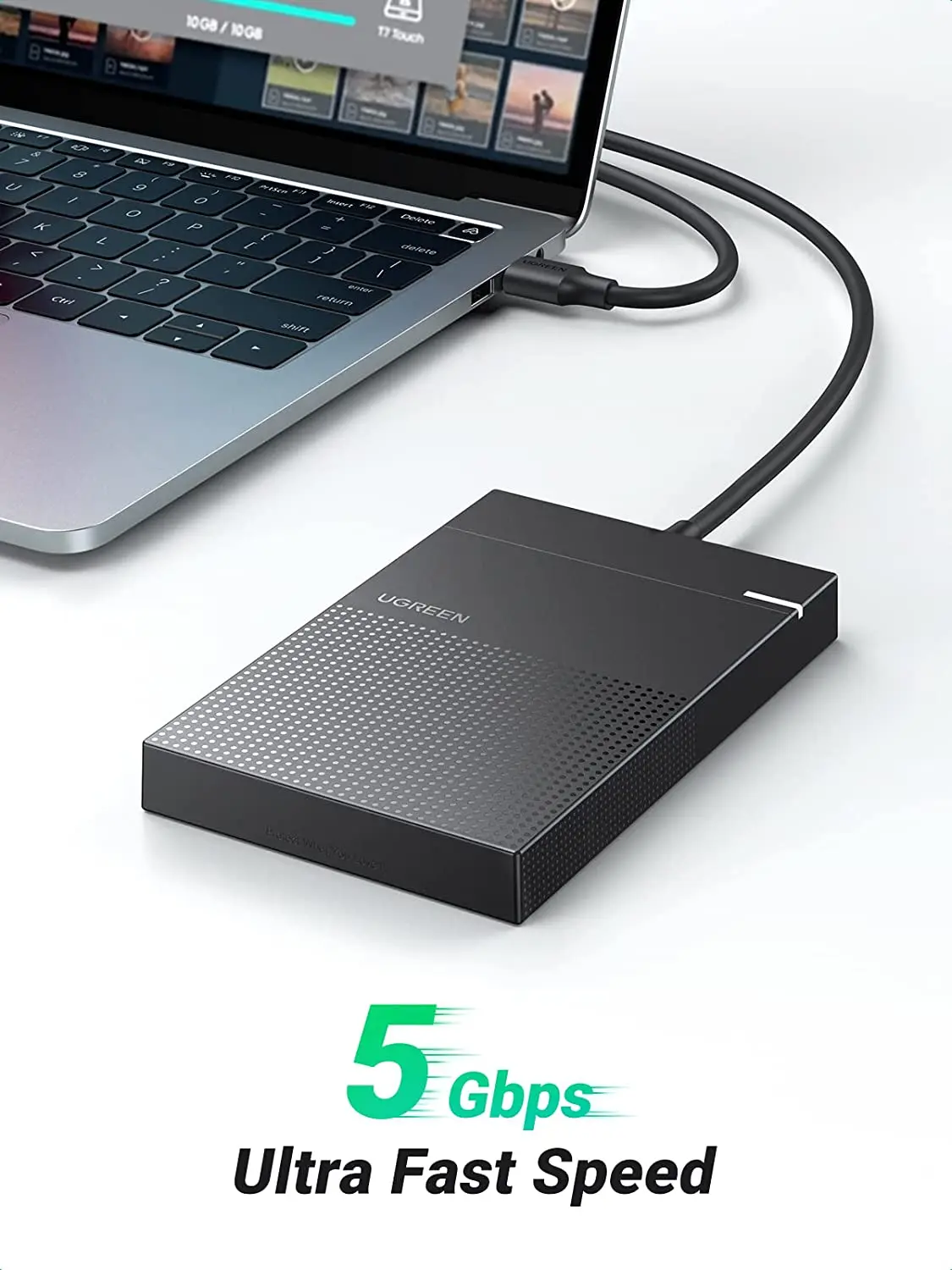 UGREEN 2 5 дюймов корпус жесткого диска интегрирован с кабелем 1 6 фута без SATA на USB внешний SSD жесткий диск
