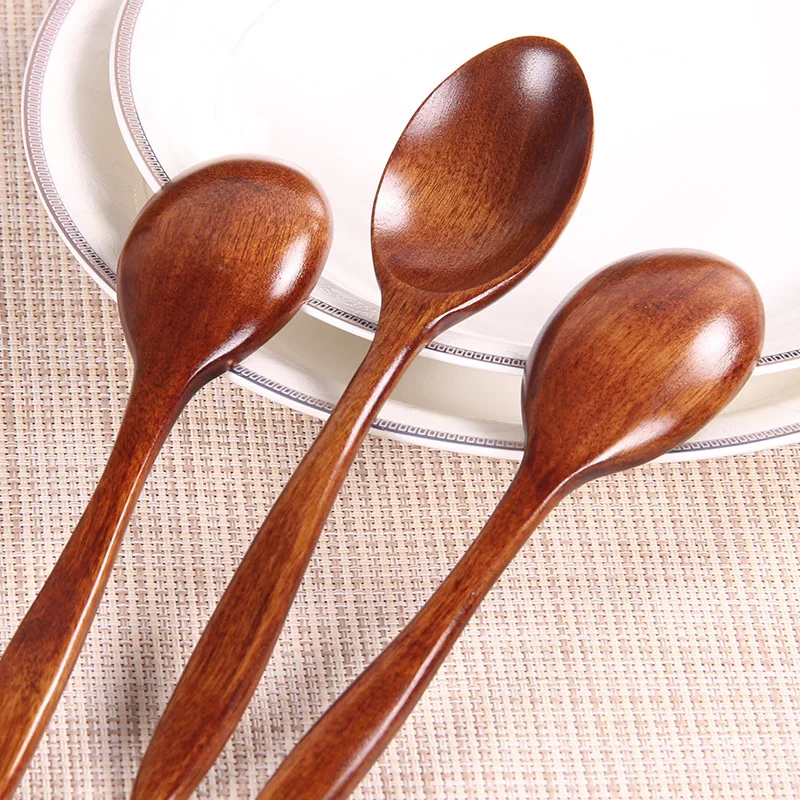 Wooden Tea coffee Spoon creative Tableware Milk honey Baby Dinnerware Size 18*4cm