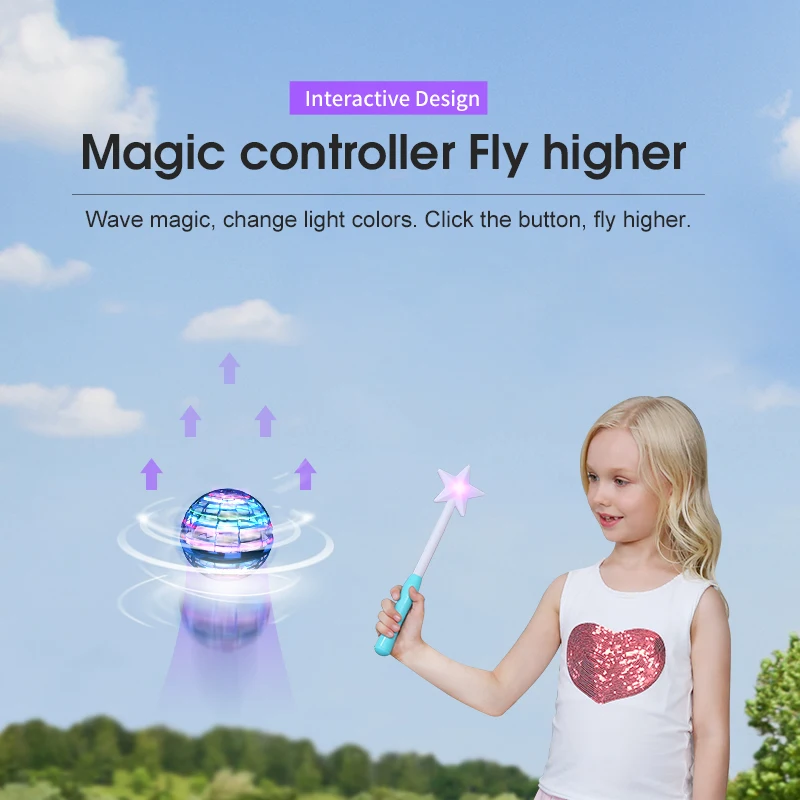 FlyNova волшебный контроллер играющий с летающим мячом для детей только наклейки без Мяча