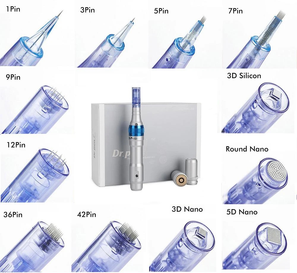 Derma Pen cartridge A6 Tattoo Needles Disposable Blue dermapen professional microneedling derma pen
