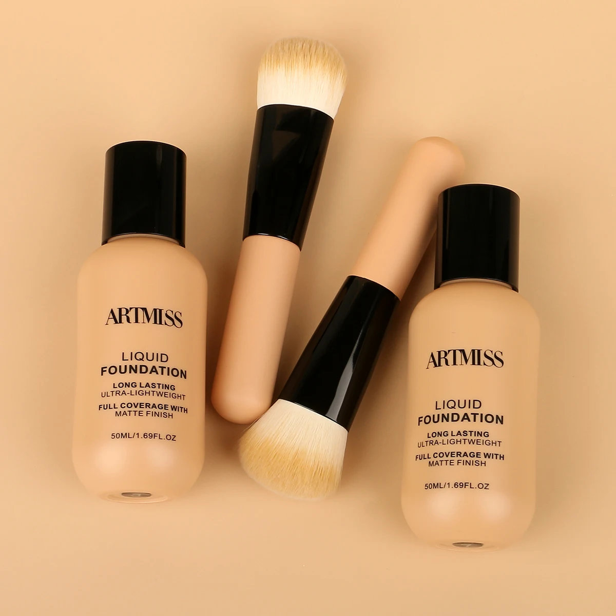 best seller  square  bottle  full coverage concealer foundation matte bb  with brush liquid foundation