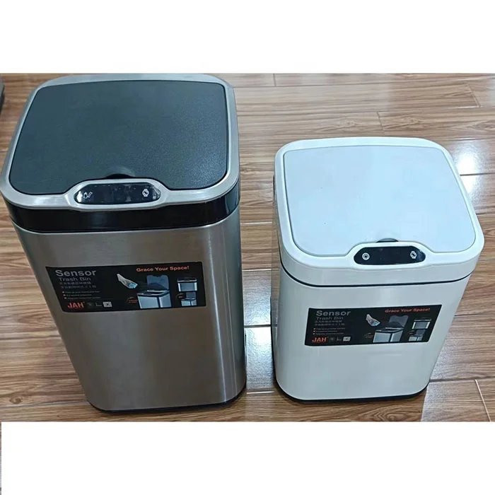 2.1 Gallon Slim Waterproof Motion Sensor Smart Bathroom Trash Can with Lid Touchless Automatic Garbage Can Grey