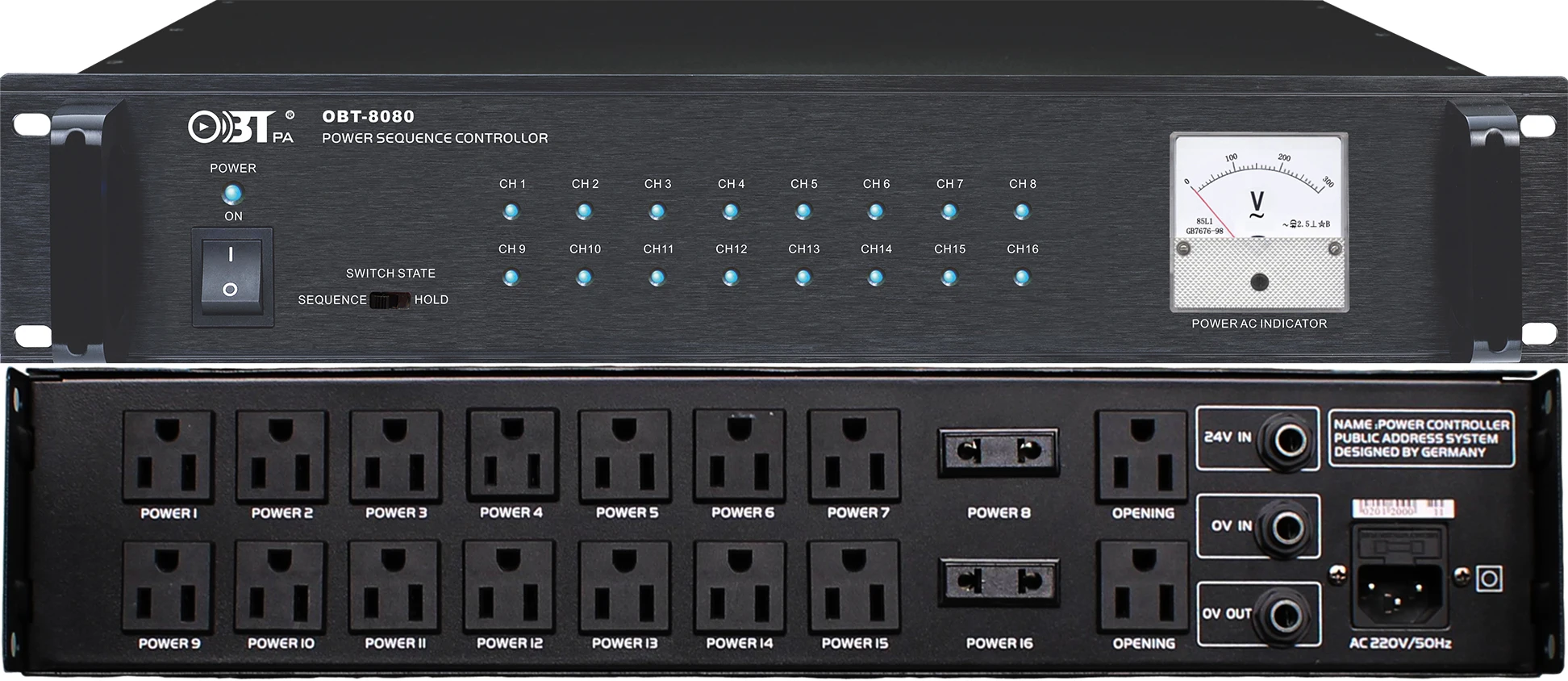 OBT-8080 Pa System Peripheral Device Power Timing Sequence Controller With 24v Fire Signal Input Controller