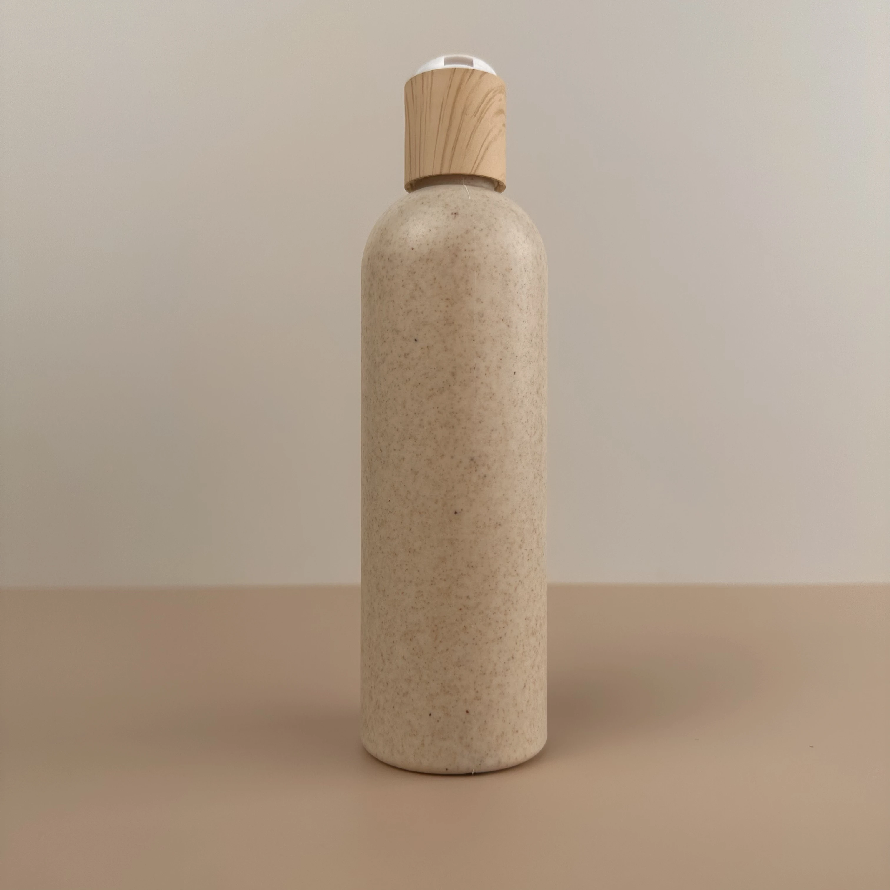 Оптовая продажа 250 мл 350 500 бутылка для мытья тела биоразлагаемая косметическая соломы пшеницы с диском