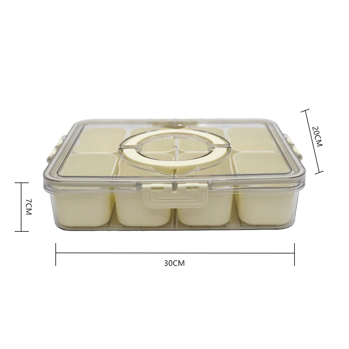 2024 High Quality 8 Compartment Reusable Plastic Lunch Box Food Containers With Transparent Lid