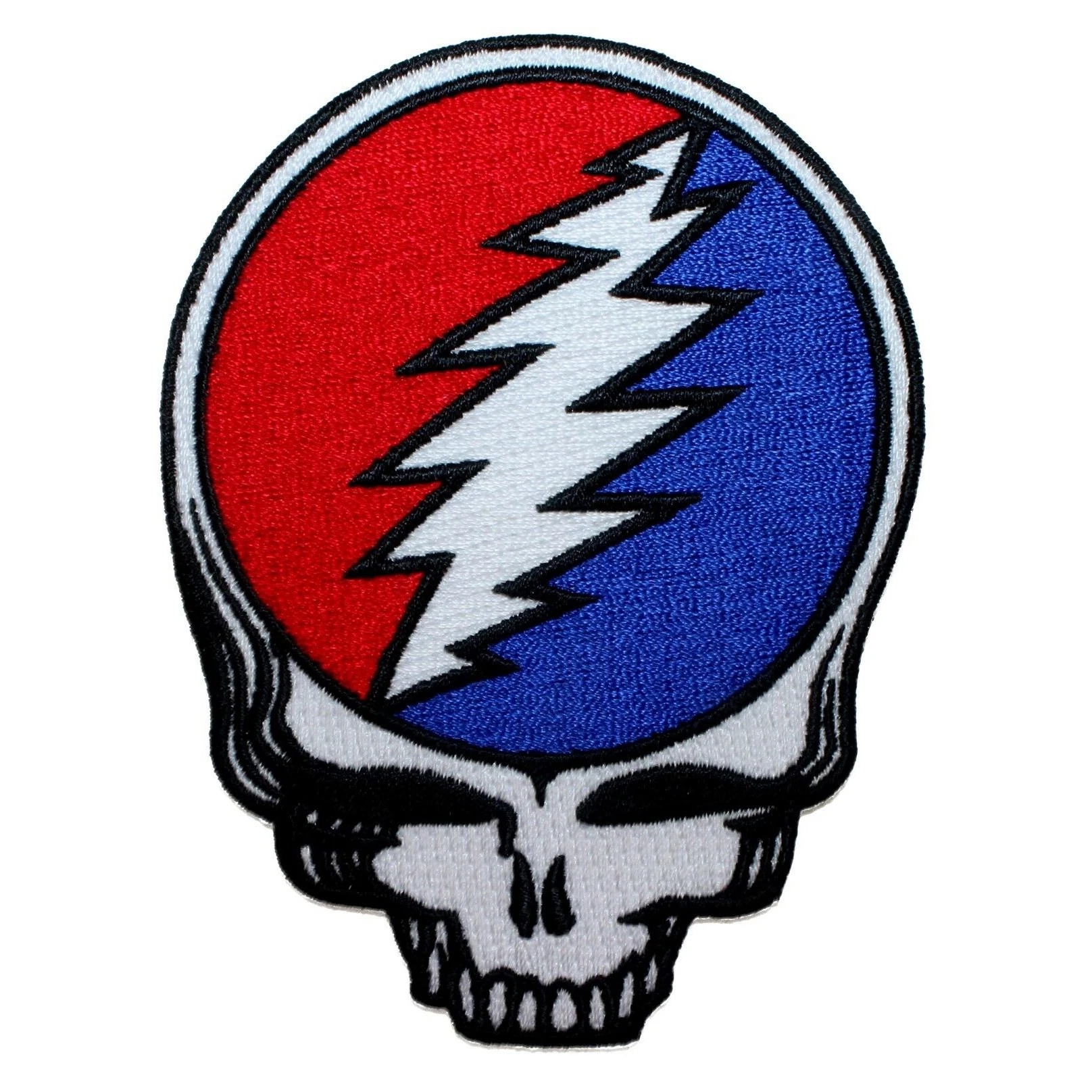 Grateful Dead Steal Your Face Embroidery Patch Skull Band Logo Iron On Applique