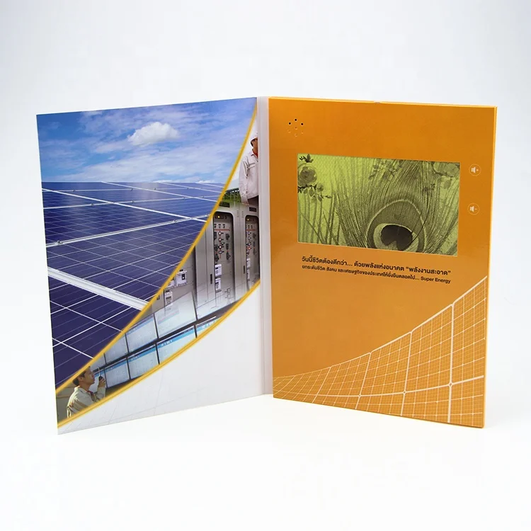Latest invention envelope promotional & business for gift 7 inch card business music book lcd brochure video
