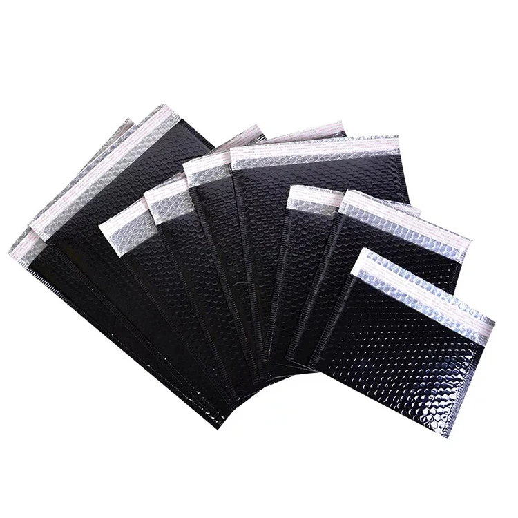 Custom print black bubble mailer bag foil bubble protection plastic bags a bulle aluminum foil bubble mail bag mailers